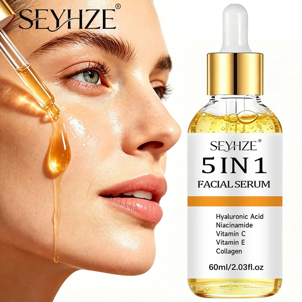 SEYHZE 5in1 Firm&Bright FaceSerum w/ Niacinamide+Collagen Ceramide HA Aloe Firm OilCtrl Hydrate AllSkin Unisex Face&Neck NonIrr