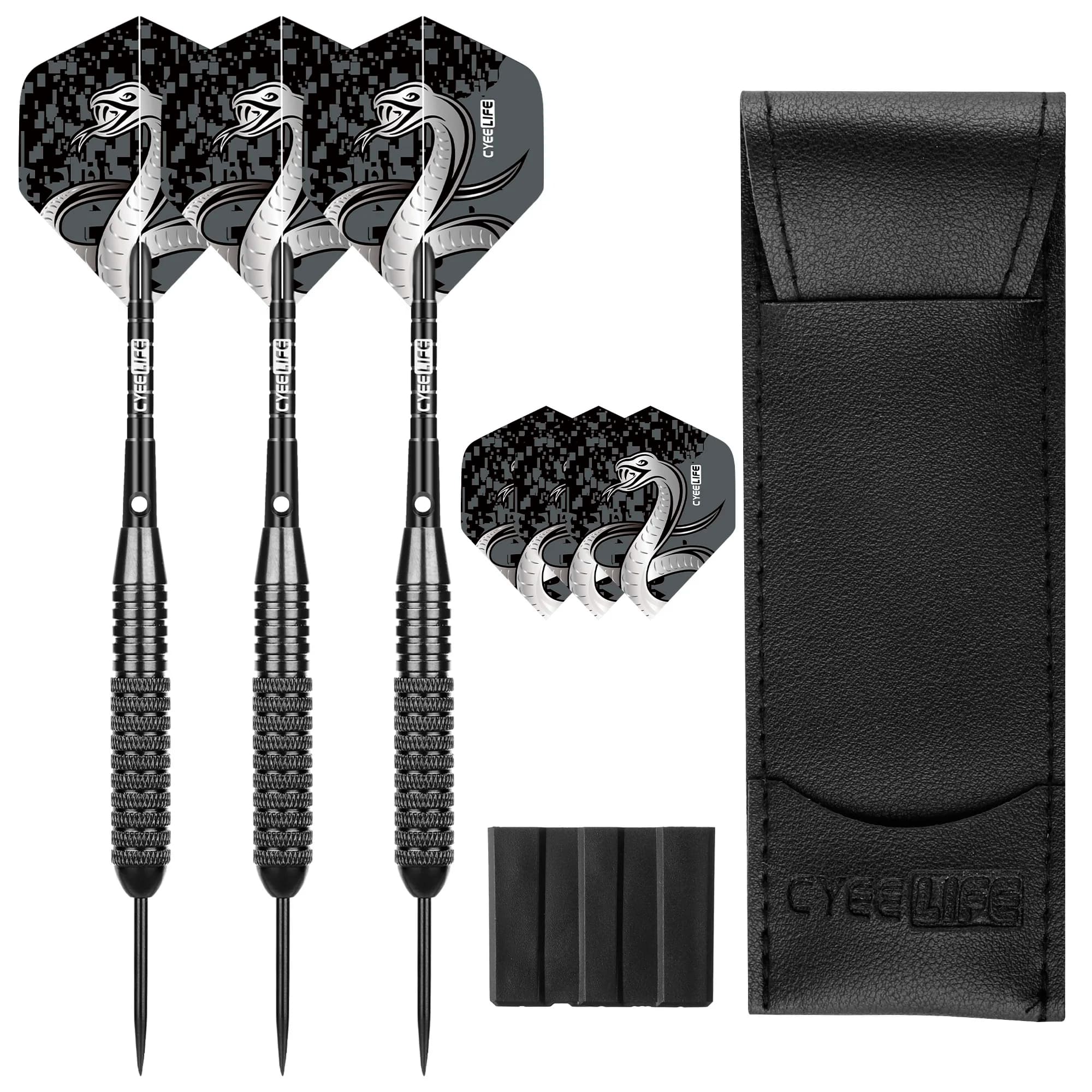 CyeeLife 24g 3 Pezzi Freccette Professionali con Punta in Acciaio per Sport e Intrattenimento all'Aperto e al Chiuso