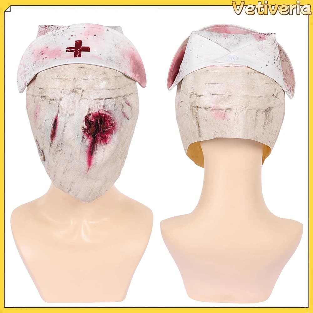 Nurse Mask Hat Back to Quiet Fantasia Hill Cosplay Costume Cap Bubble Head Nurse Copricapo Halloween Carnival Accessories