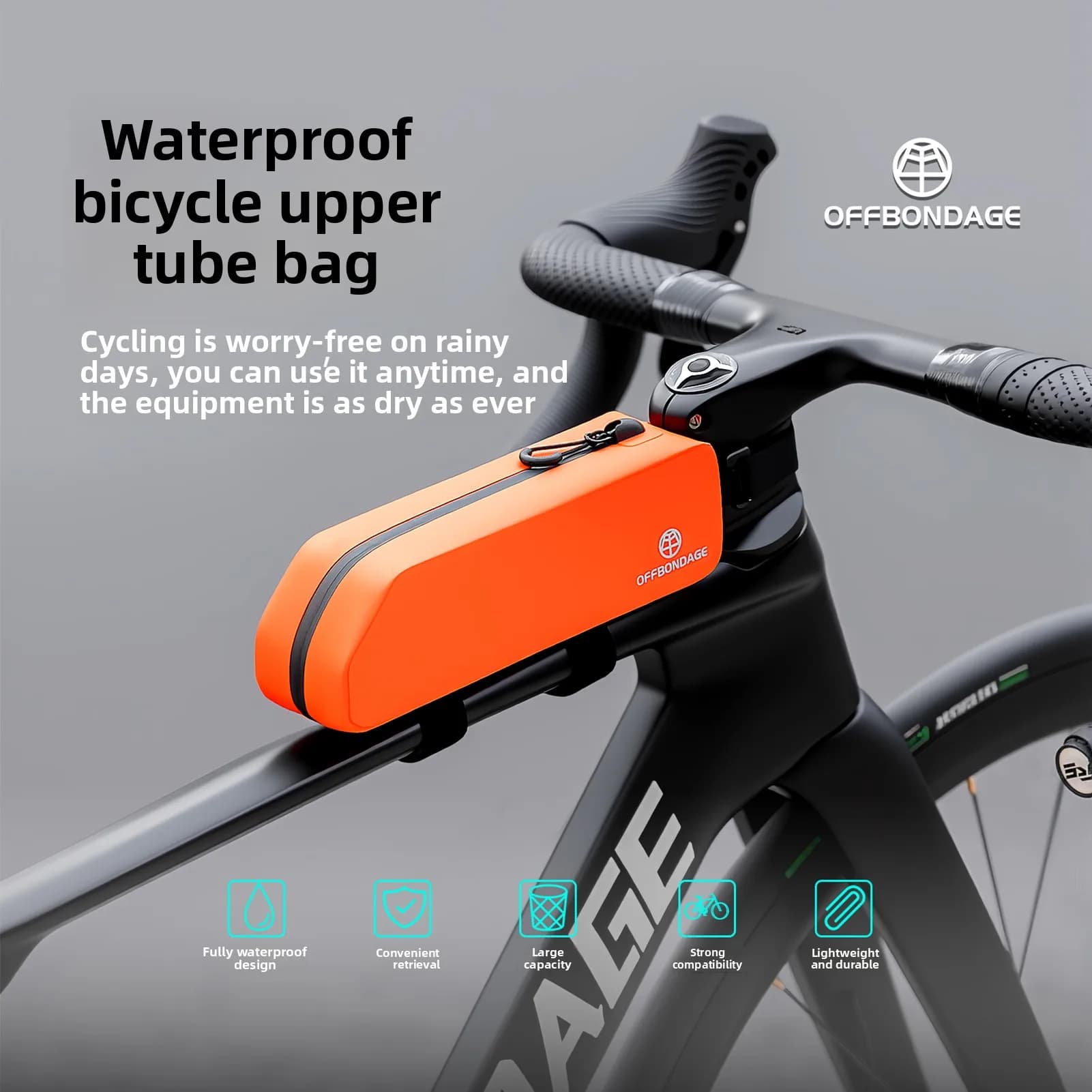 OFFBONDAGE Bicycle Bag with Waterproof Scratch Resistant Large Capacity Wind Resistant and Convenient Outdoor Riding Equipment