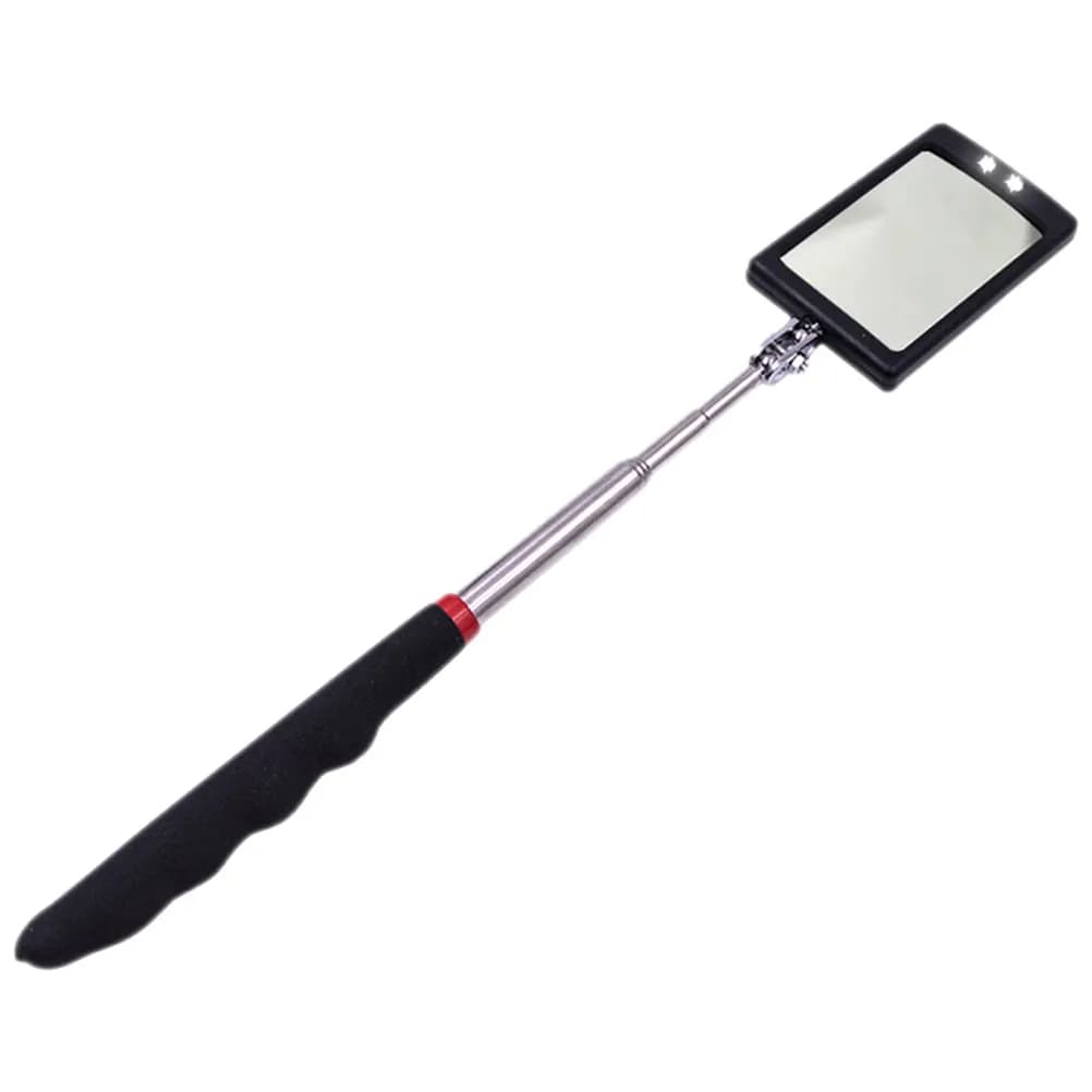 Specchio d'Ispezione Telescopico in Acciaio Inox, Estensibile, Illuminato, Flessibile, Girevole a 360°, Strumento Meccanico per Riparazione Veicoli