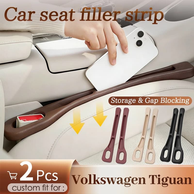 Adattabile su misura per Volkswagen Tiguan, Striscia portaoggetti per il vano tra i sedili dell'auto, Riempitivo per il vano tra i sedili e organizer anti-caduta, 1 paio