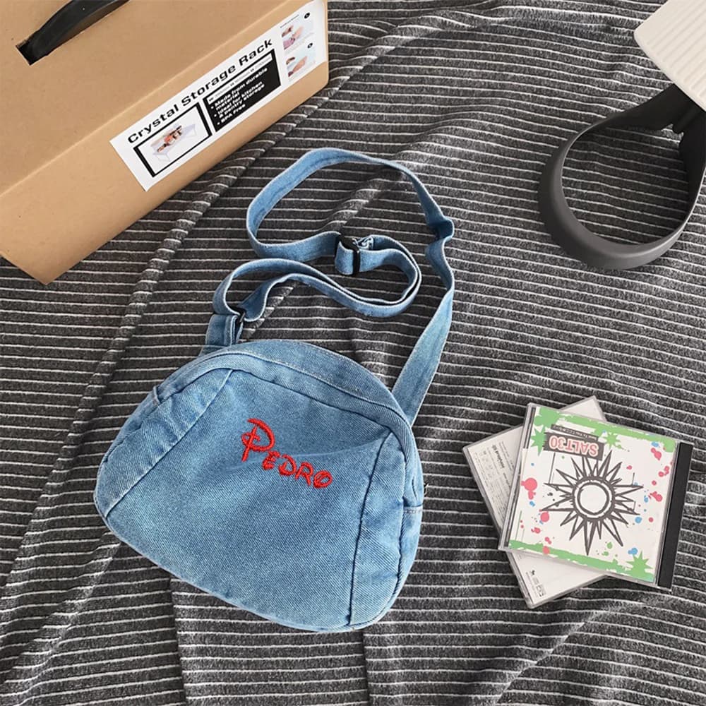 Personalized Customized Denim Crossbody Bag For Women's Casual Mini Retro Backpack With Embroidered Name Handheld Gift Bag