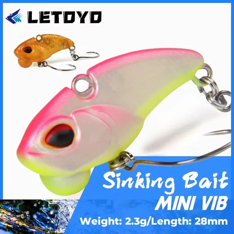 LETOYO Affondamento VIB richiamo 28mm 2.3g Esche dure artificiali in pesca d'acqua dolce Lipless crankbait wobblers per trota e polacca