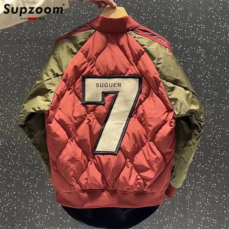 Supzoom 2022 nuovo arrivo Hip Hop ricamo coppie Casual Top Fashion maschile e femminile inverno uomo cappotto caldo piumino da Baseball