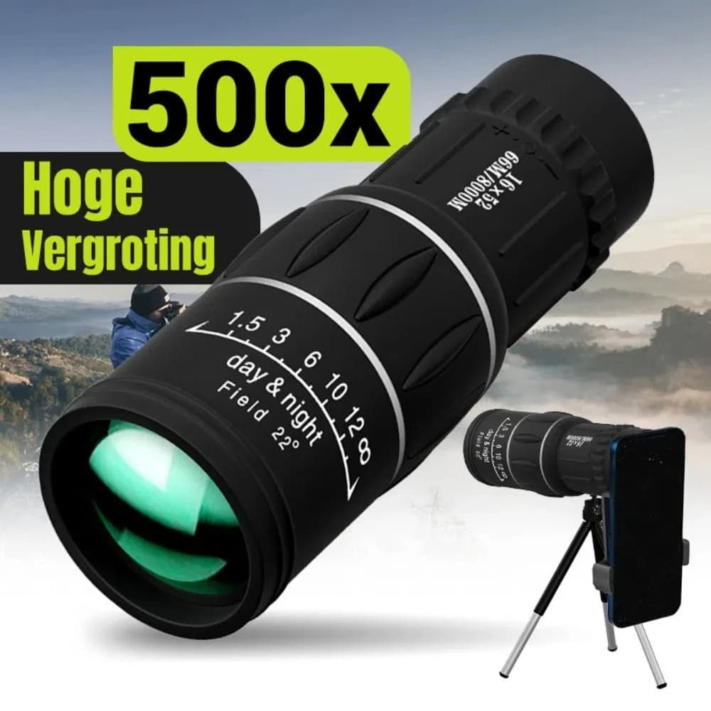Telescopio monoculare 16x52 Doppio fuoco Zoom ottico ad alta potenza Alte ingrandimento Telescopio con cannocchiale notturno a lungo raggio