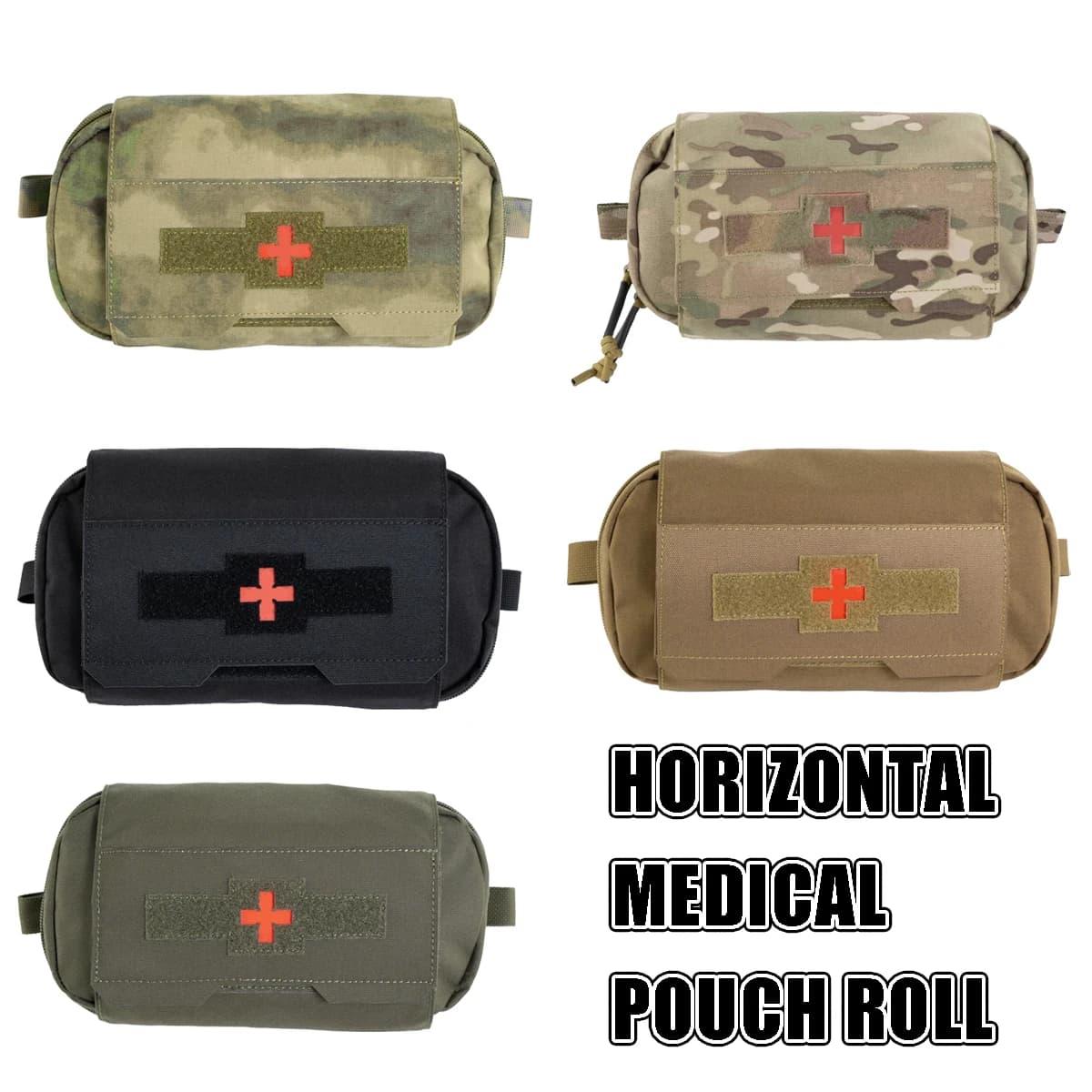 Custodia medica tattica orizzontale ROLL IFAK Organizer Custodia per gilet di primo soccorso Sopravvivenza Sistema in due pezzi Borsa con manico Hypalon Roll Med