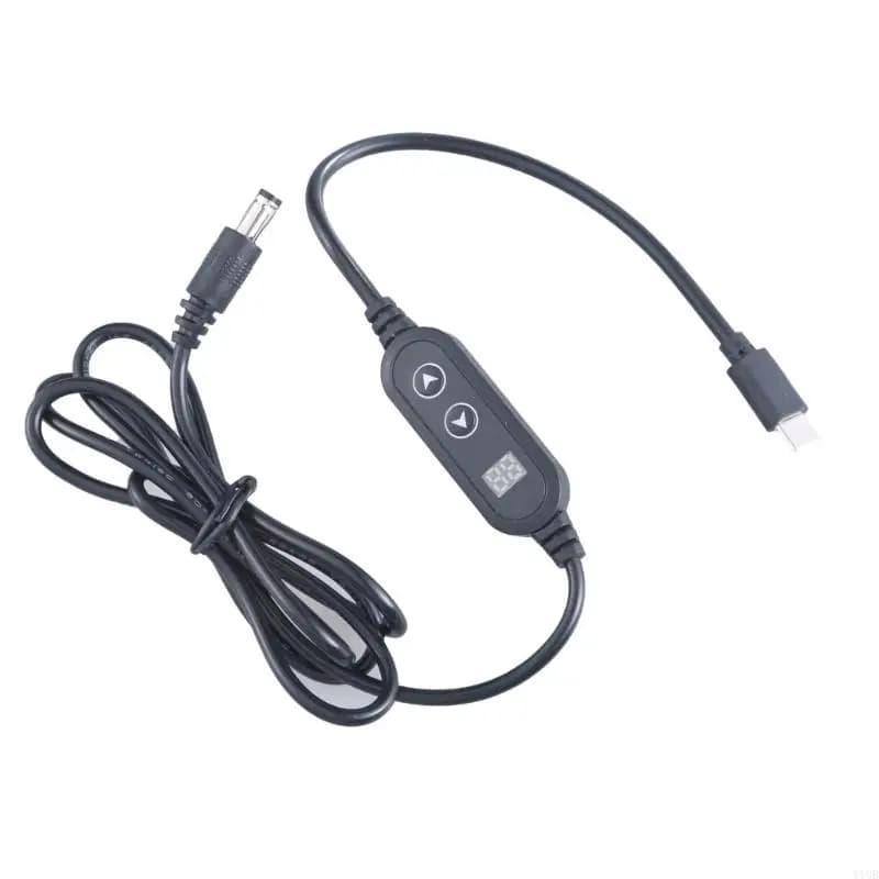 Cavo di regolazione delle tensioni da tipo C a 5,5x2,5 mm Cavo di alimentazione da USB C a DC5525 Tensione regolabili 5 V-9 V-12 V-15 V-20 V 3 A