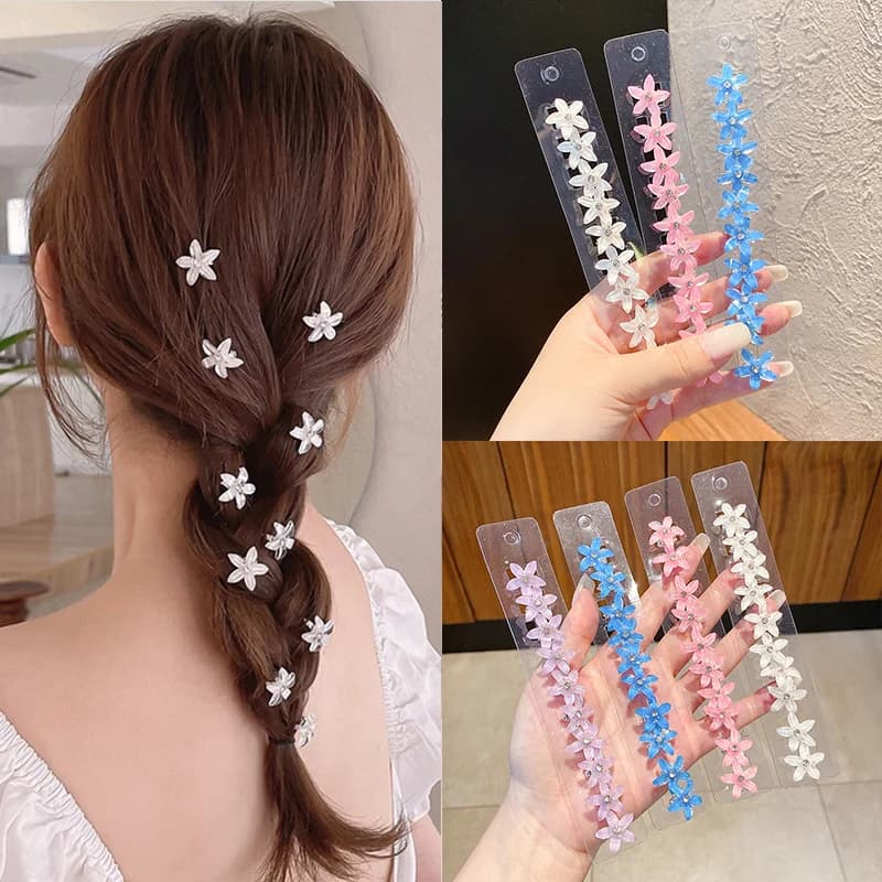 10 pcs/set hair clip braided buttons for hair flower small hair hairpin cute girl headdress Mini hair accessories claw for hair