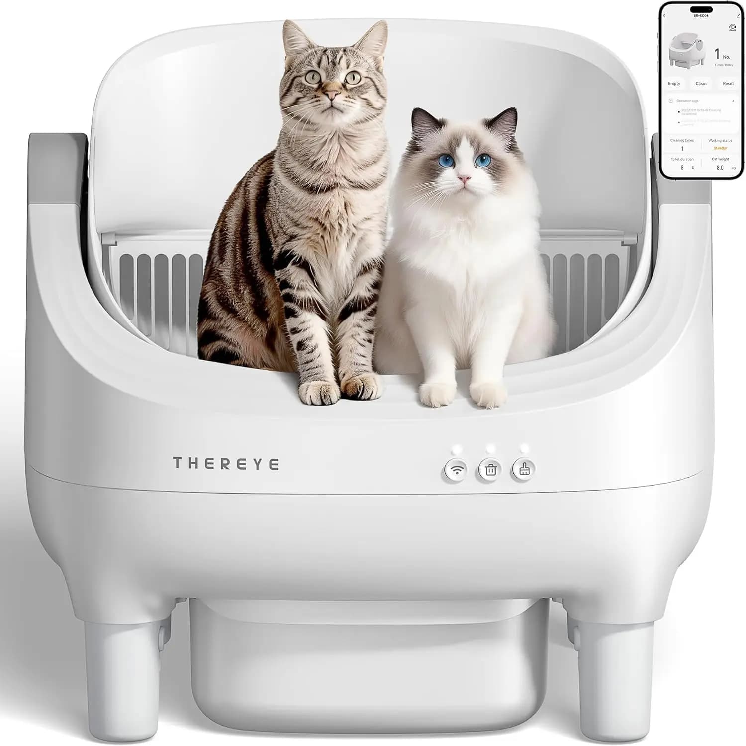 Lettiera Automatica per Gatti con Apertura Superiore, Autopulente, Controllo Tramite App, Sensore di Sicurezza, Contenitore Rifiuti Grande da 10L, Sacchetto per Rifiuti per Lettiere Smart per Gatti