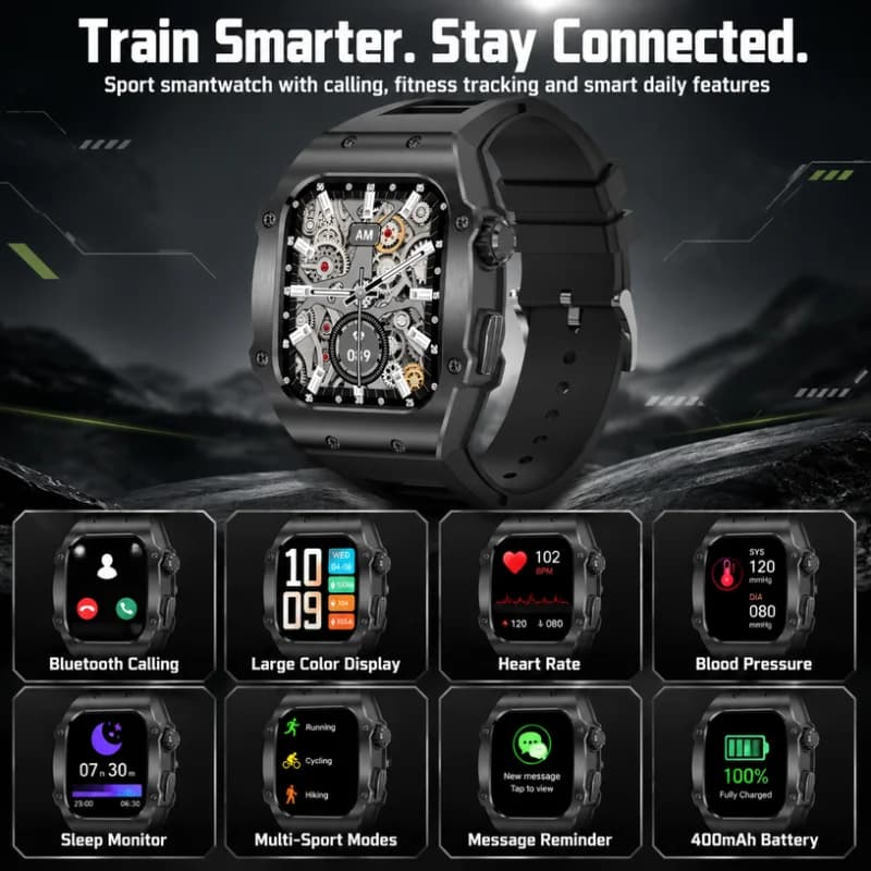 GEJIAN New 1.91 "HD Screen Sports Smart Watch for Men with Heart Rate Sleep Bluetooth Call IP67 Fitness Pedometer Smartwatch