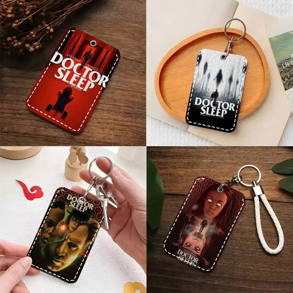 D-Doctor Sleep Horror Movie Keyring, Leather Weaving Door, Access Card Case, Keyring Ring