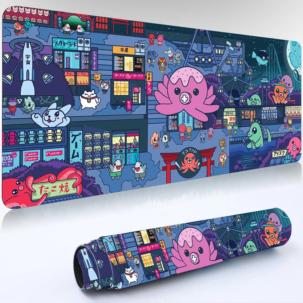 Japan Anime Deskmat Office Mat Kawaii Octopus Gaming Mousepad Company Laptop Gamer tappeto Mousepad tastiera meccanica tappetino per Mouse