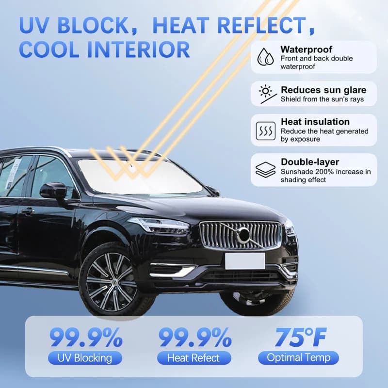 Car Windshield Sun Shade For Volvo XC90 T8 T6 B6 Intelligent Sunshade Sun Visor Protector Blocks UV Rays Summer Car Accessories