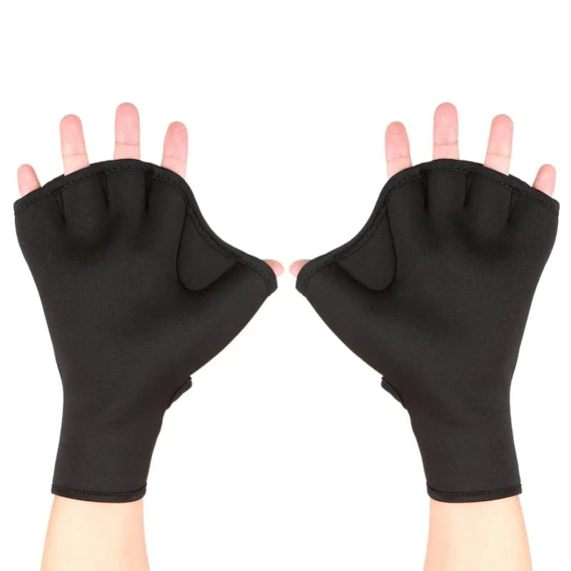 Neoprene Swimming Gloves Webbed Fitness Water Resistance Training Gloves With Adjustable Wrist Strap Diving Swim Training