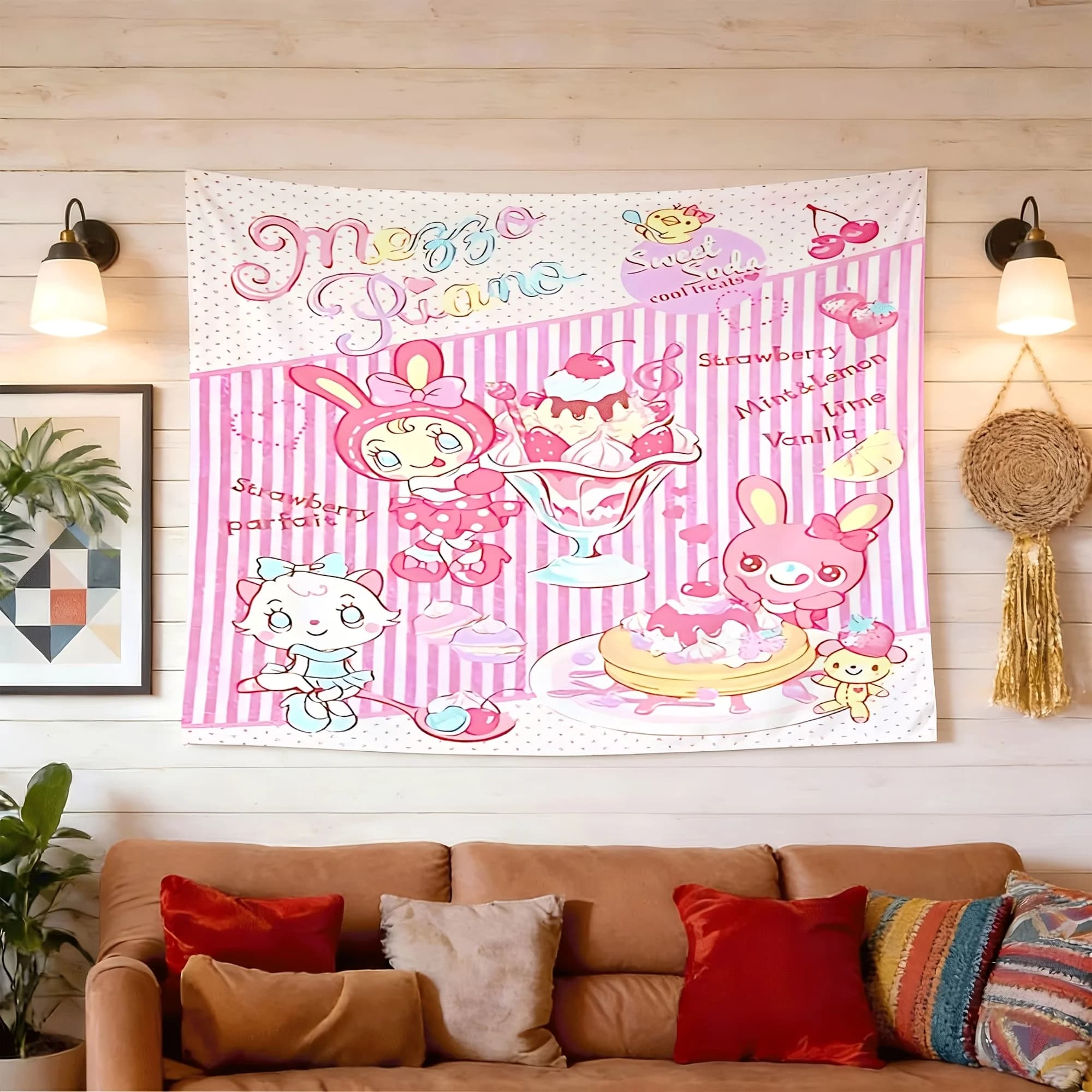1pc Mezzo Piano Series Print Wall Tapestry Wall Hanging Decor For Living Room Bedroom Office Holiday Gift