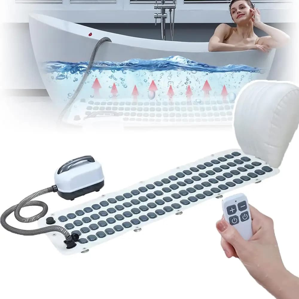 Vasca da bagno elettrica Materasso per massaggio a bolle Bagno impermeabile Spa Tappetino per massaggio a bolle d'aria Massaggiatore termico per bagno gorgogliante per tutto il corpo