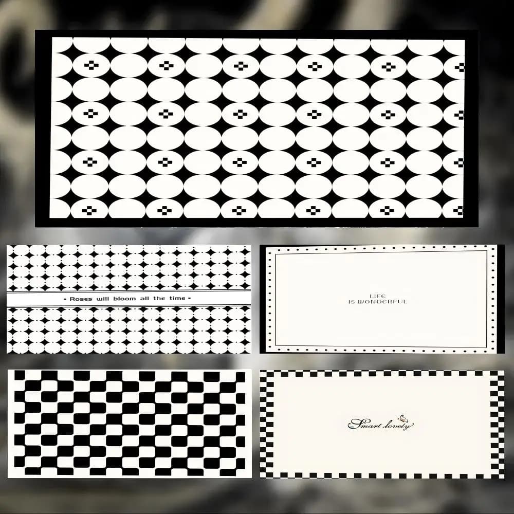 Simple Classic Art Black and white Mouse Pad Large Thick Desk Pad Stitched Edges Gaming Mouse Mat for PC