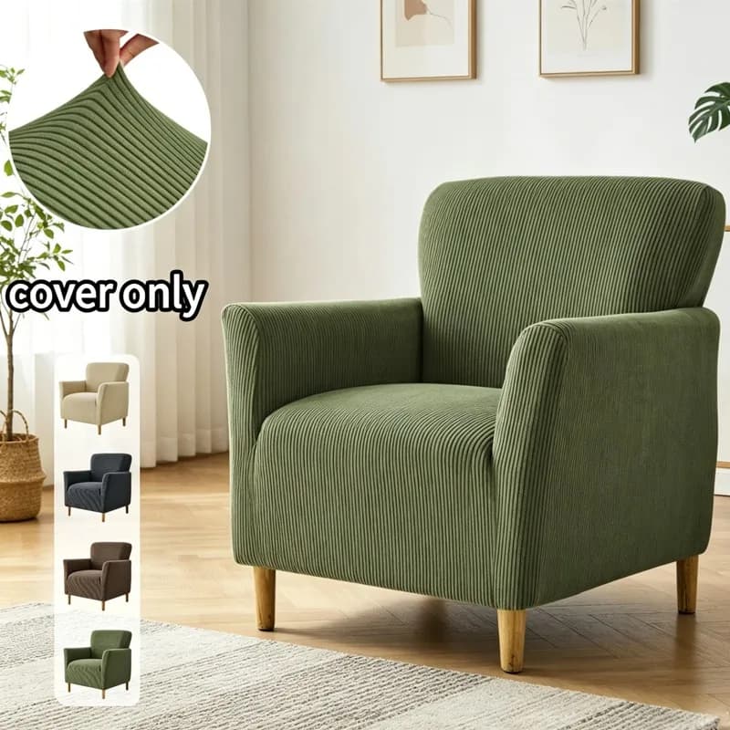 1pc Nordic Club Sofa Cover Non-Slip Washable Sofa Armchair Slipcover Stretch Case for Living Room Bedroom Office Chair Covers
