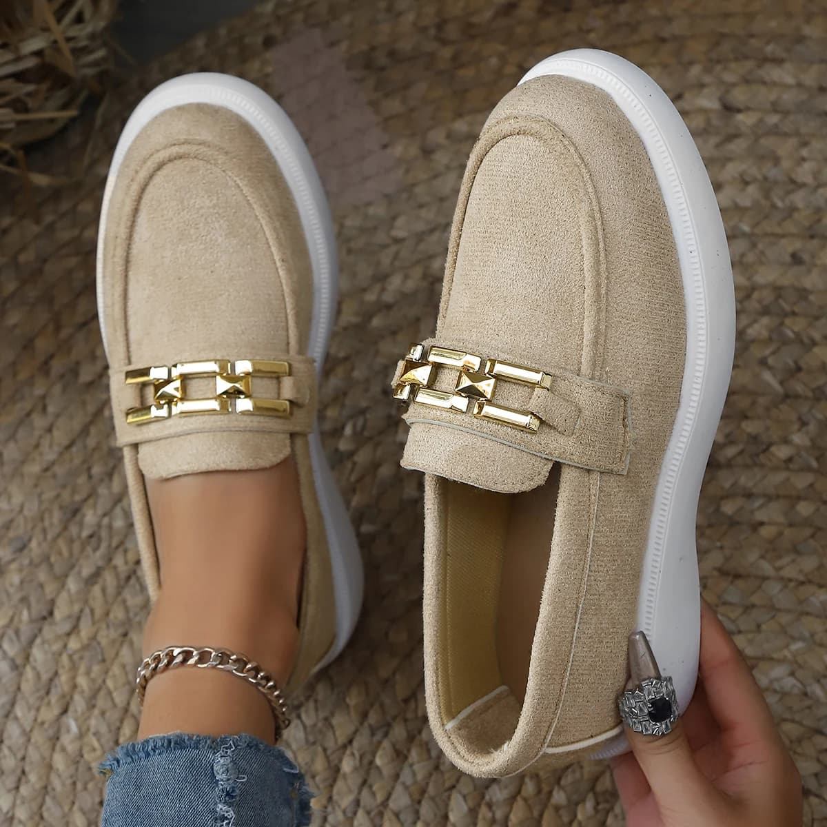 Mocassini da donna Scarpe casual comode con plateau Femme 2025 Nuova tendenza Primavera Autunno Scarpe da donna Walking Sneakers antiscivolo da donna