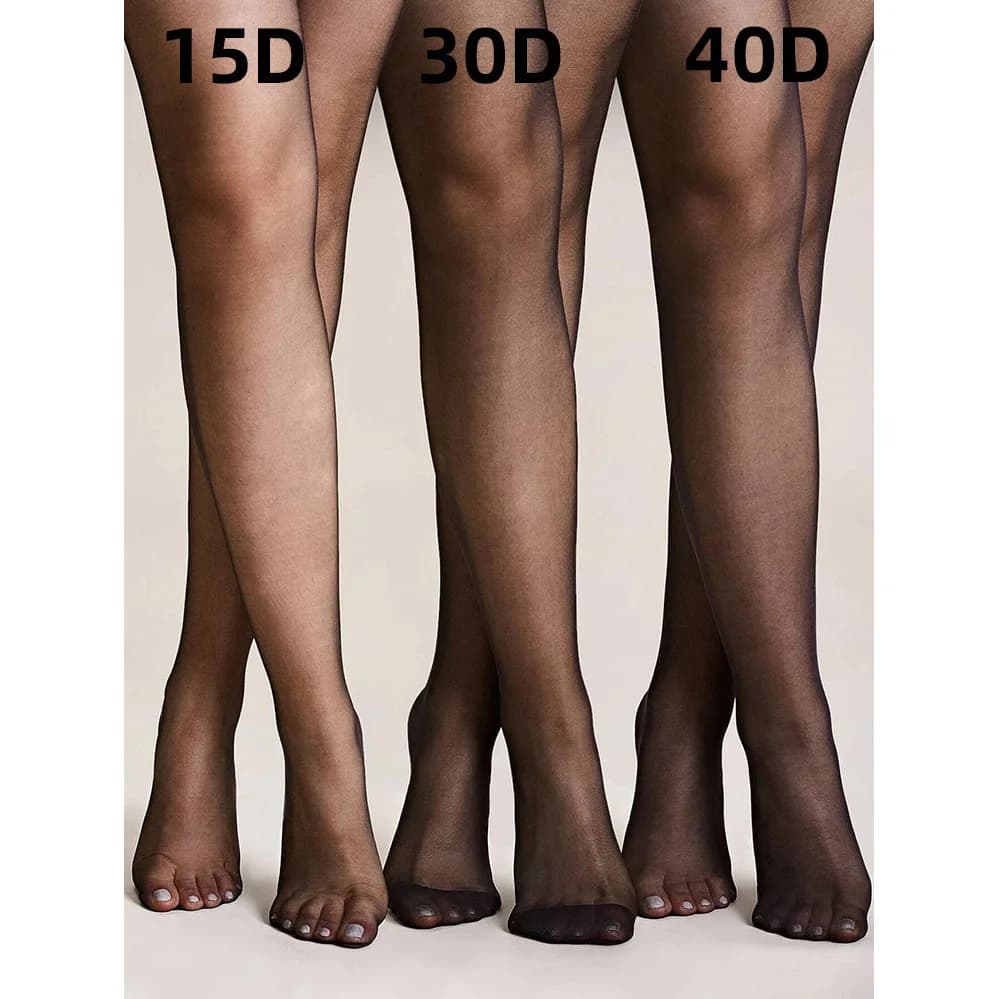 15D/30D/40D Colore Solido Nero Collant Sexy Per Le Donne Prospettiva Collant Elastico Femminile Stile Sottile A Vita Alta Calzini Lunghi Nuovo