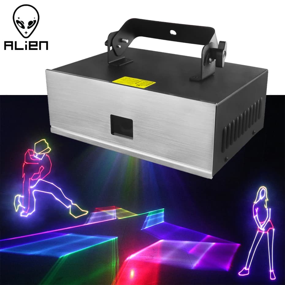 ALIEN 2W 4W 5IN1 RGB animazione 3D Beam Stage Laser Lights proiettore DJ Disco Bar Club Effect Party Dance Wedding Xmas Show Lamp
