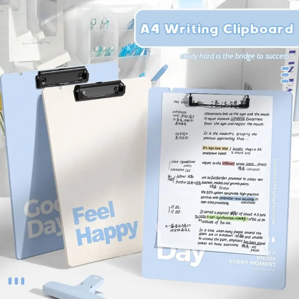 Nuova Cartella Portadocumenti A4 in Plastica Rinforzata Appendibile con Blocco per Scrittura e Clipboard - Regalo/Premio