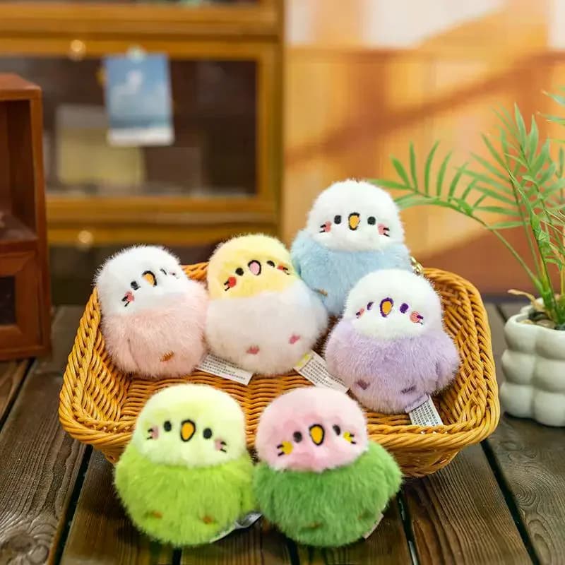 1 pz ciondolo zaino simpatico pappagallo uccello con bambola di peluche vocale giocattoli di peluche morbidi Kawaii decorazione appesa portachiavi regali per i bambini