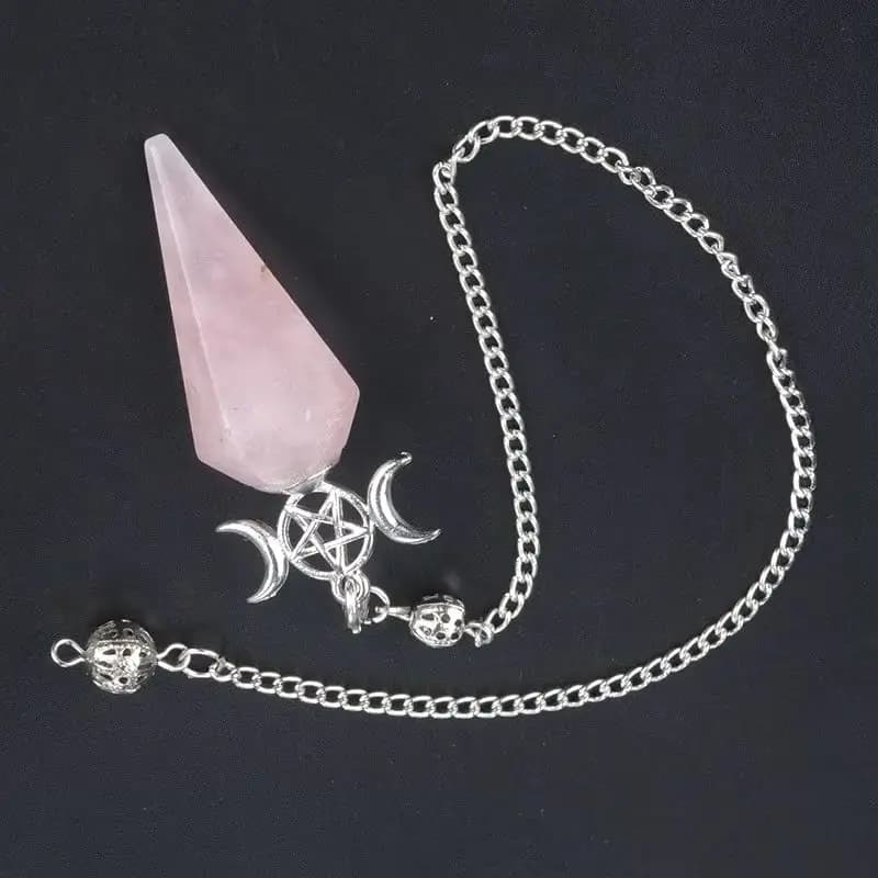 Pietra naturale Stella Luna Spirito Pendolo Ciondolo Ametista Quarzo rosa Occhio di tigre Chakra Collana fai da te Orecchini 1 filo 16x38mm