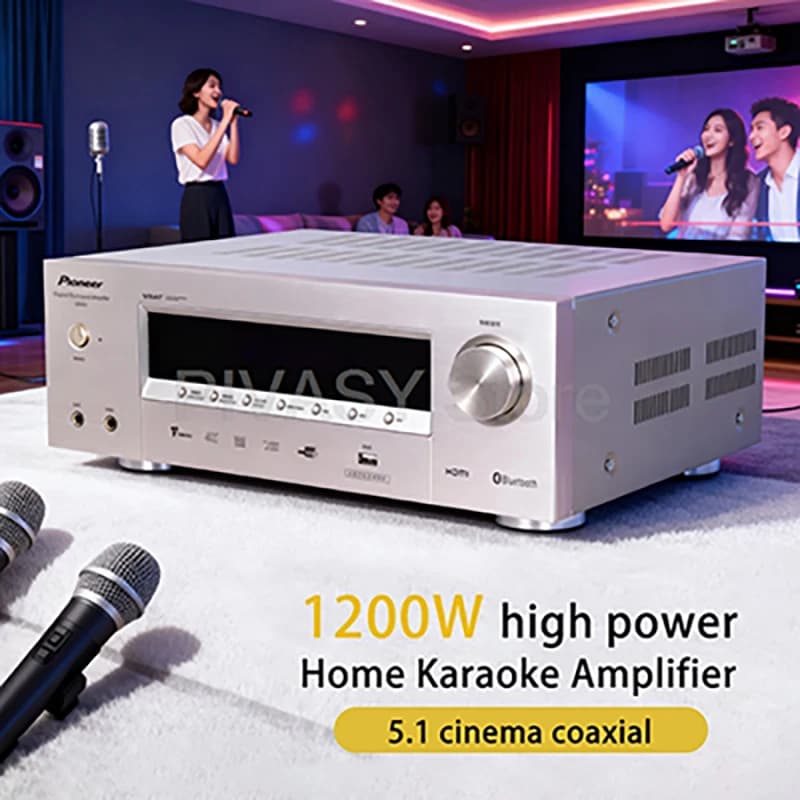Amplificatore 1200W Amplificatore Bluetooth SNR85dB Amplificatore audio HDMI 4K ARC Coassiale ottico DSP per Karaoke 5.1 canali Home Theater KTV