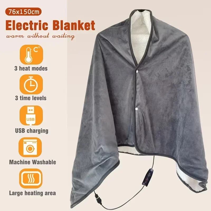 Calda coperta riscaldata elettrica USB invernale livelli di riscaldamento Coperta riscaldata in pile Coperta di flanella Calore del mantello riscaldato rapidamente