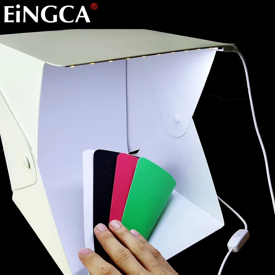 Mini scatola morbida diffusa da studio pieghevole da 23 cm con luce a LED Nero Bianco Rosso Verde Sfondo Accessori per studio fotografico