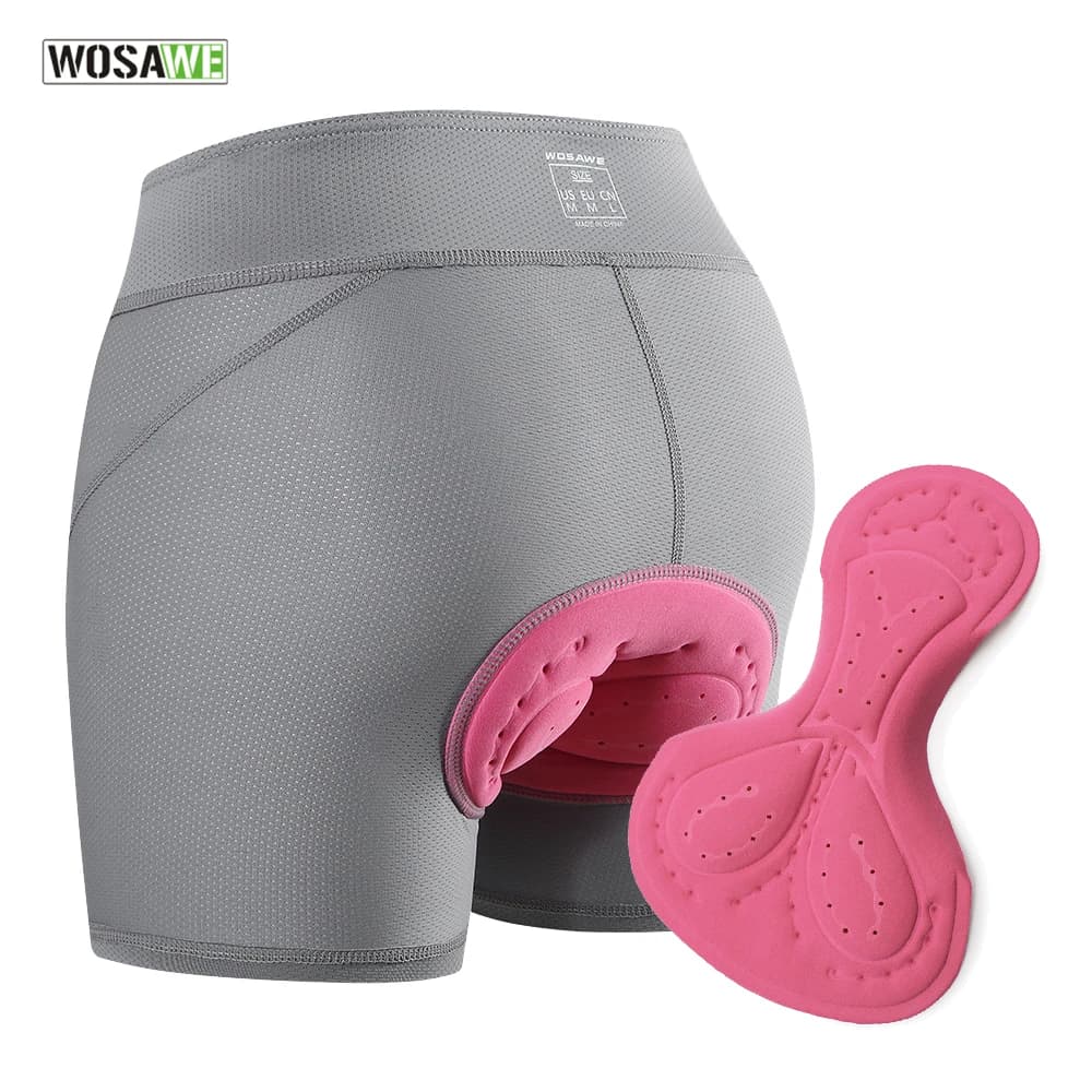 WOSAWE padded cycling shorts breathable mesh cycling pants women's bike riding shorts shockproof road bike MTB