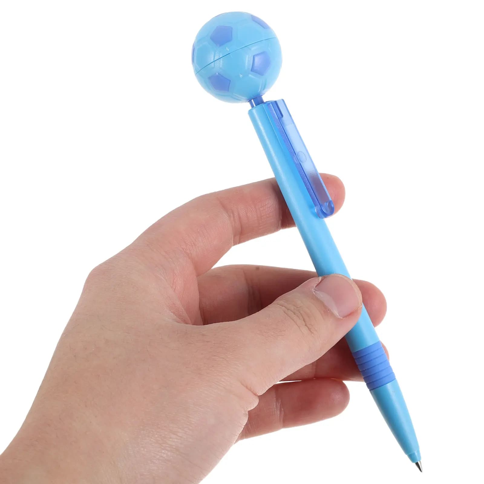 2 Penne Fidget a Forma di Pallone da Calcio, Penna a Sfera con Punta da 0,5mm, Inchiostro Nero, Strumento di Scrittura con Topper Rotante a Forma di Pallone per Alleviare lo Stress