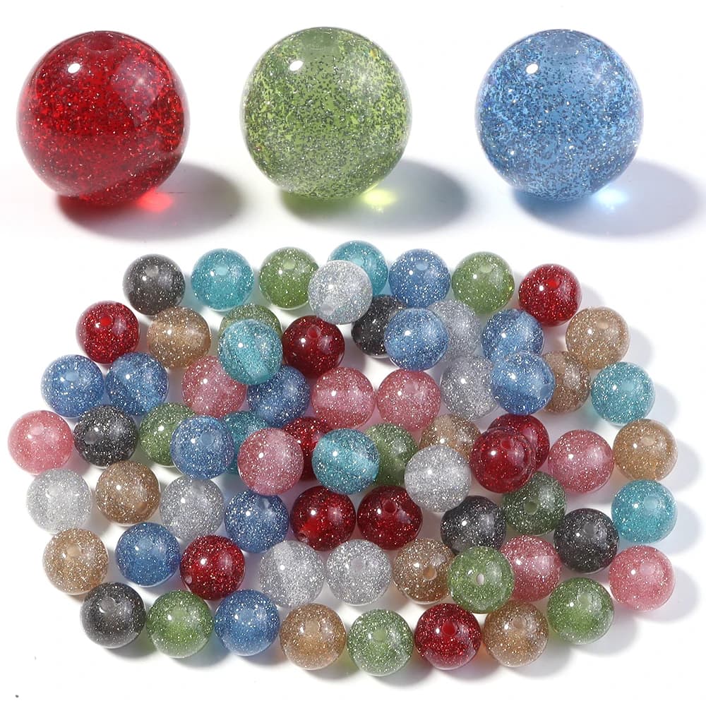 20 pz/lotto Colorato Gypsophila Perline di Resina Sparkle Rotonda Perline Sparse Per La Produzione di Gioielli FAI DA TE Collana Del Braccialetto Accessori
