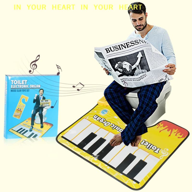 Tappeto Musicale per WC a Forma di Pianoforte, Tappetino Sonoro Creativo per Bagno, Tastiera Musicale Interattiva per Pavimento del Bagno