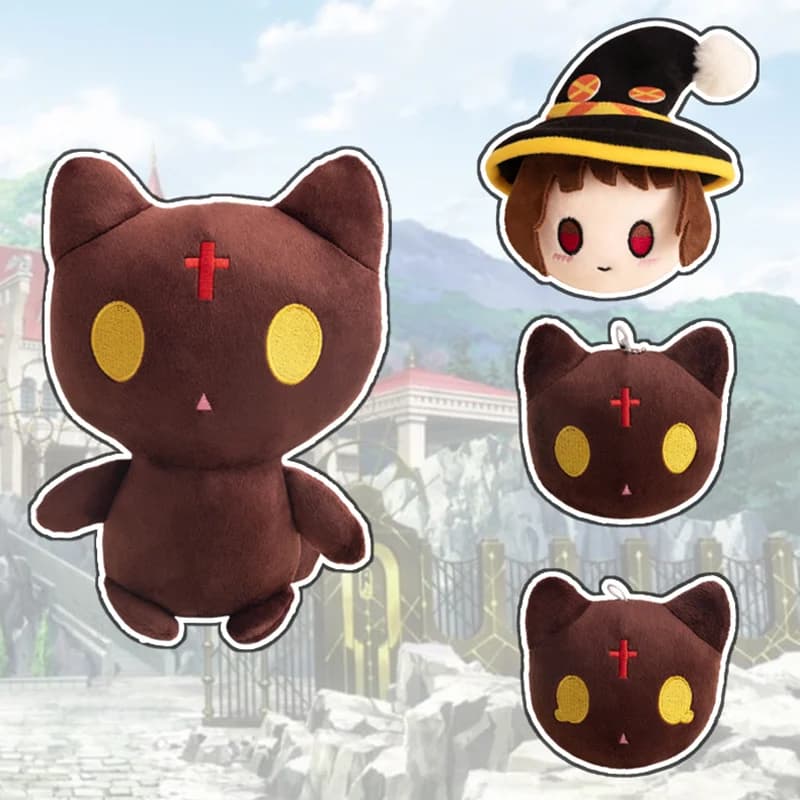 Anime caldo giapponese un'esplosione su questo meraviglioso mondo bambola di Peluche Cartoon Megumin Cat Peluche giocattoli per i fan dei bambini regalo creativo