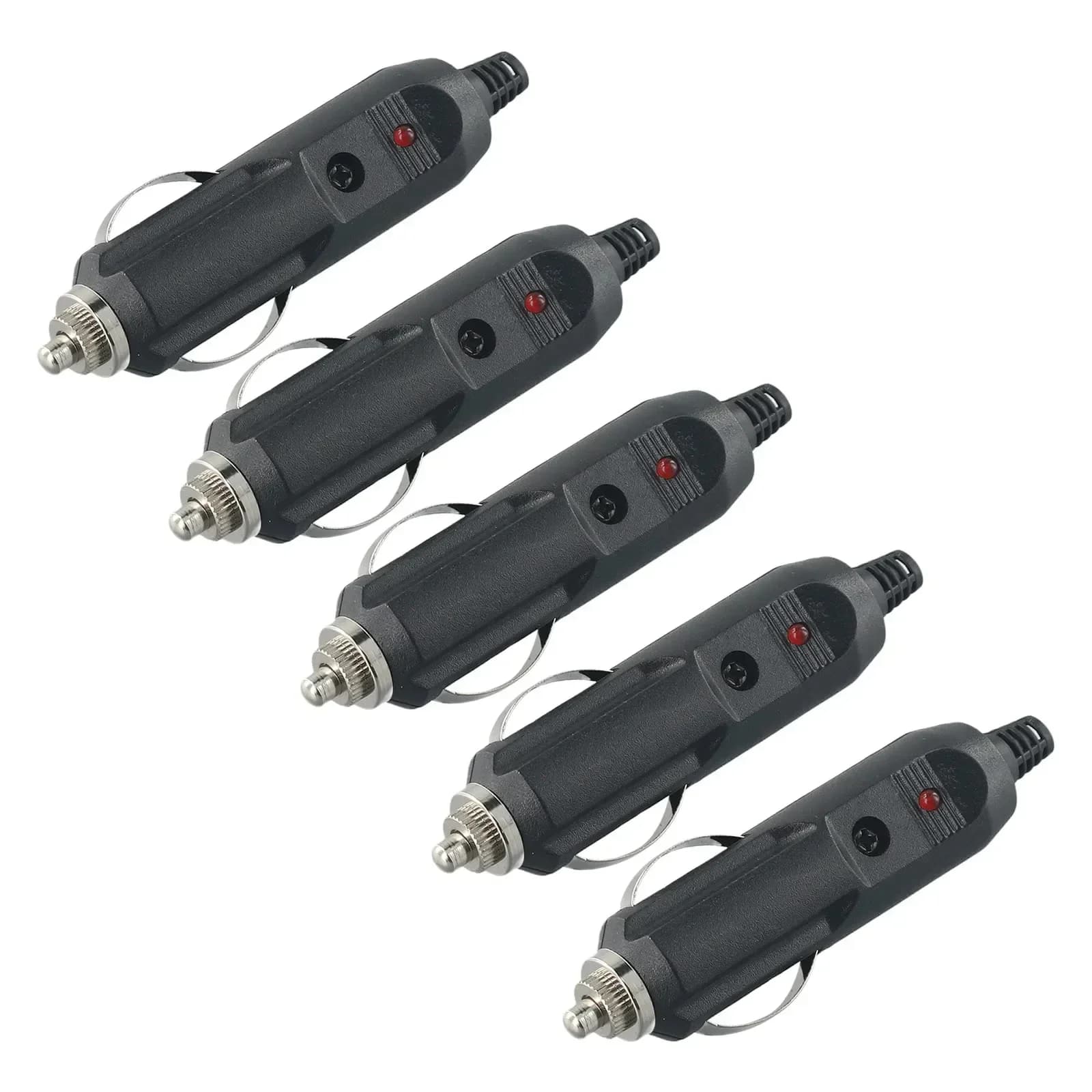 5PCS 12V Spina di bordo per auto 10A Fusibile Maschio Presa accendisigari per auto Connettore con LED rosso Apparecchio per auto Aspirapolvere