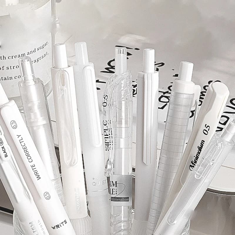 5Pcs Simplicity Fashion Gel Pen Set tinta unita carino ad asciugatura rapida penne neutre bella cancelleria per studenti forniture per ufficio scolastico