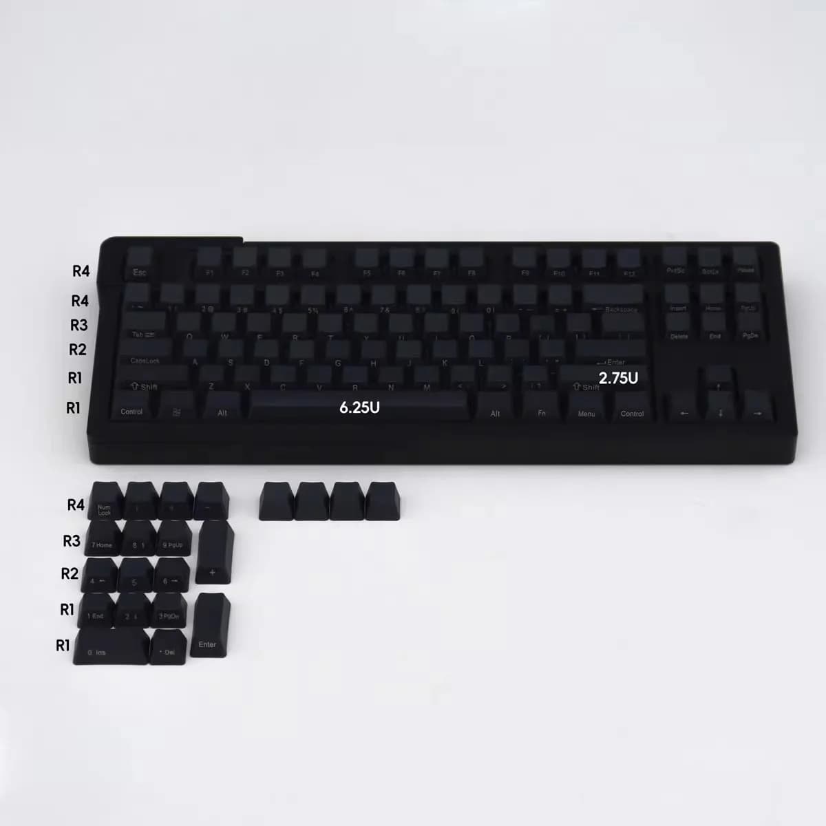 Material PBT 108 Keys Profile OEM Black and White Foam Covers Sublimation of dyeing with side engraving for mechanical keyboard cover