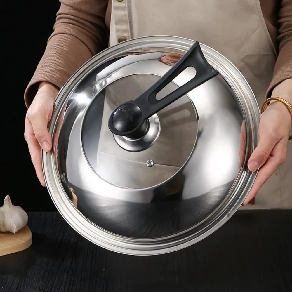 Universal stainless steel pan covers Cover cap for visible round pan Anti-coating vertical cover for pan Kitchen accessories