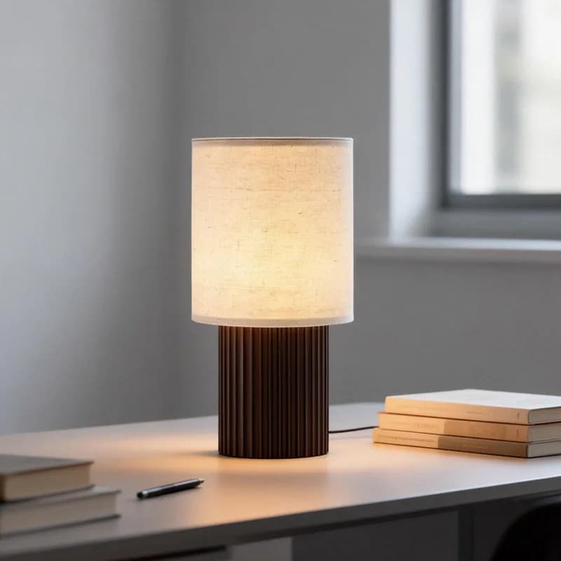 Lampada da Tavolo Moderna con Paralume in Tessuto, Lampada da Comodino Minimalista Nordica per Camera da Letto, Soggiorno e Arredamento Casa