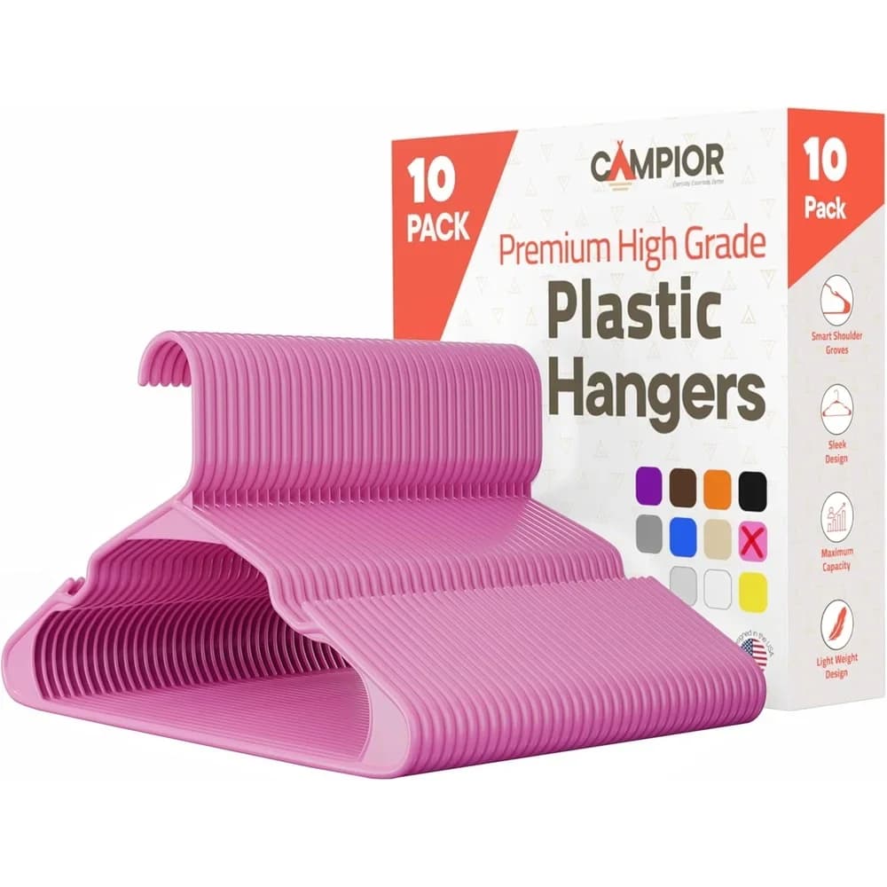 Grucce in plastica sottili resistenti e antiscivolo, confezione da 10 grucce durevoli e leggere salvaspazio per abiti