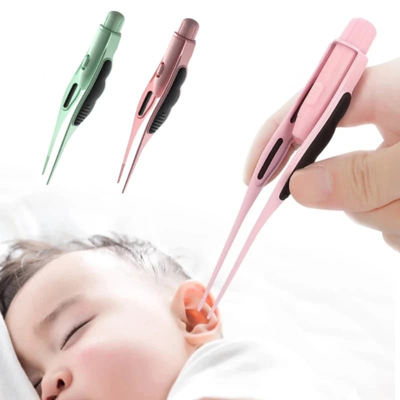 LED Cerum Removal Grips Anti-slip Ear Drawing Tool with Brightness Light Curettes for Ear Safety Cerum Cleaner Tool