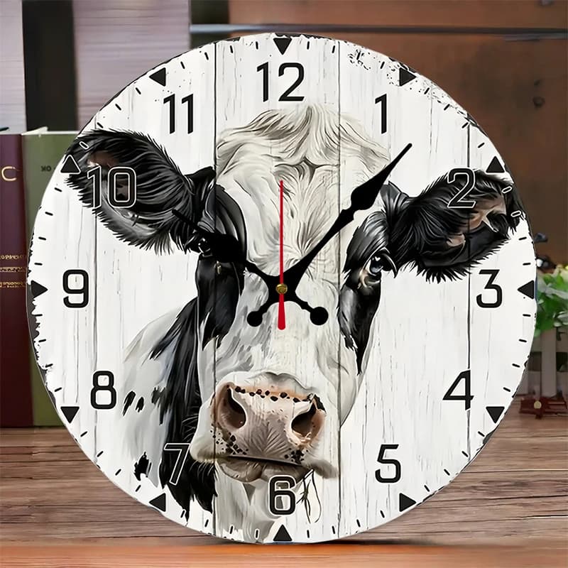 Rustic silent hanging wall clock, suitable for living room, office, study room, bedroom, home decoration