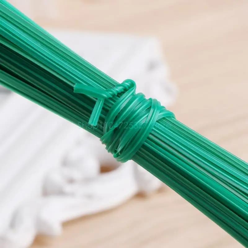 100 pezzi Cravi per pianta per pianta stringa a filo a filo con rivestimento giardino Supporto per cinturini in plastica