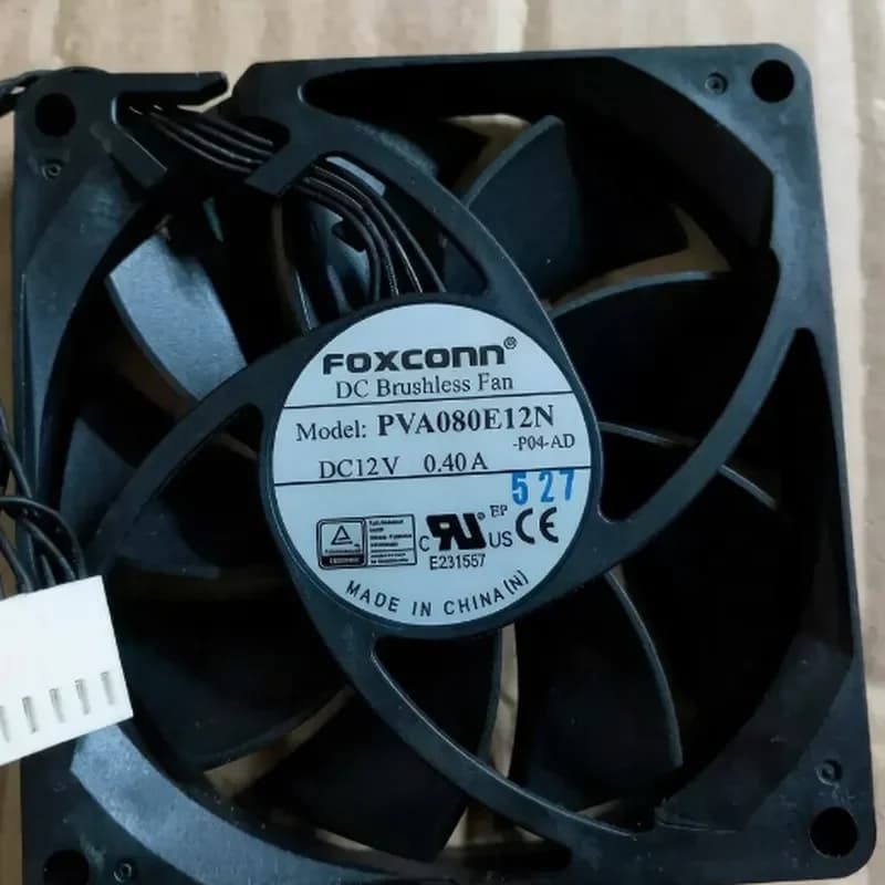 Original Genuine Foxconn PVA080E12N 8cm 0.40A Five-Pinhole Four-Wire Fan for Foxconn