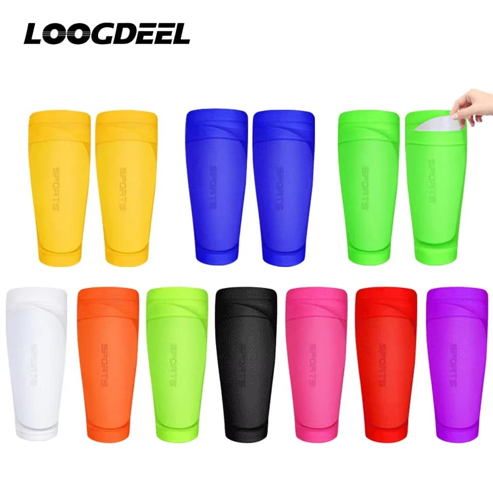 Loogdeel 1 paio di protezioni per le gambe da calcio calzini traspiranti per bambini sport parastinchi calzini corti per bambini adulti calcio legging parastinchi coperture