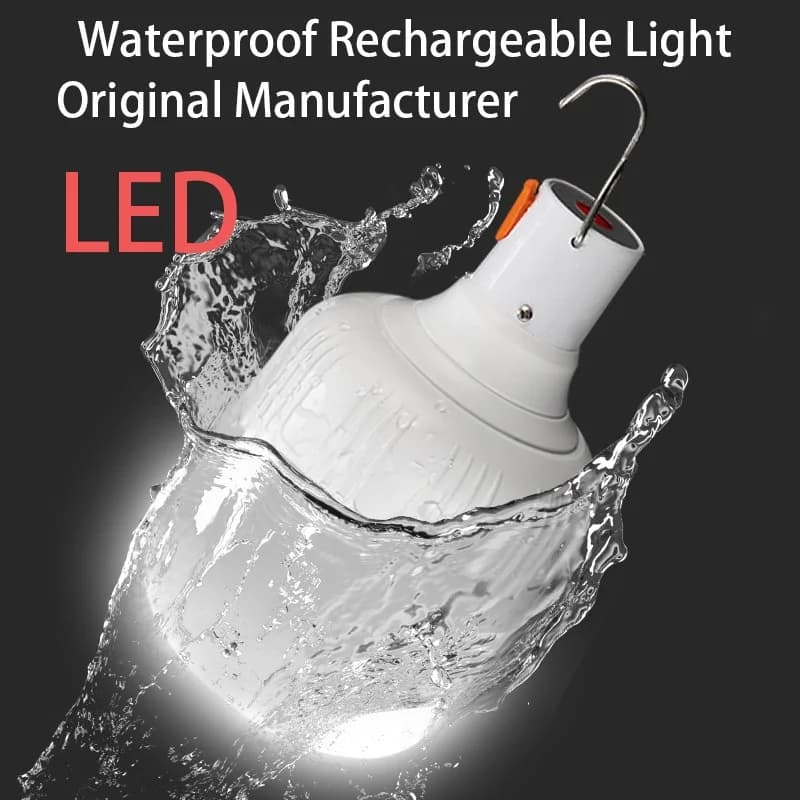 2pcs Rechargeable LED Indoor Outdoor Emergency Hookup Portable Lights with Battery Flashing Lights Barbecue Tent Camping Lights