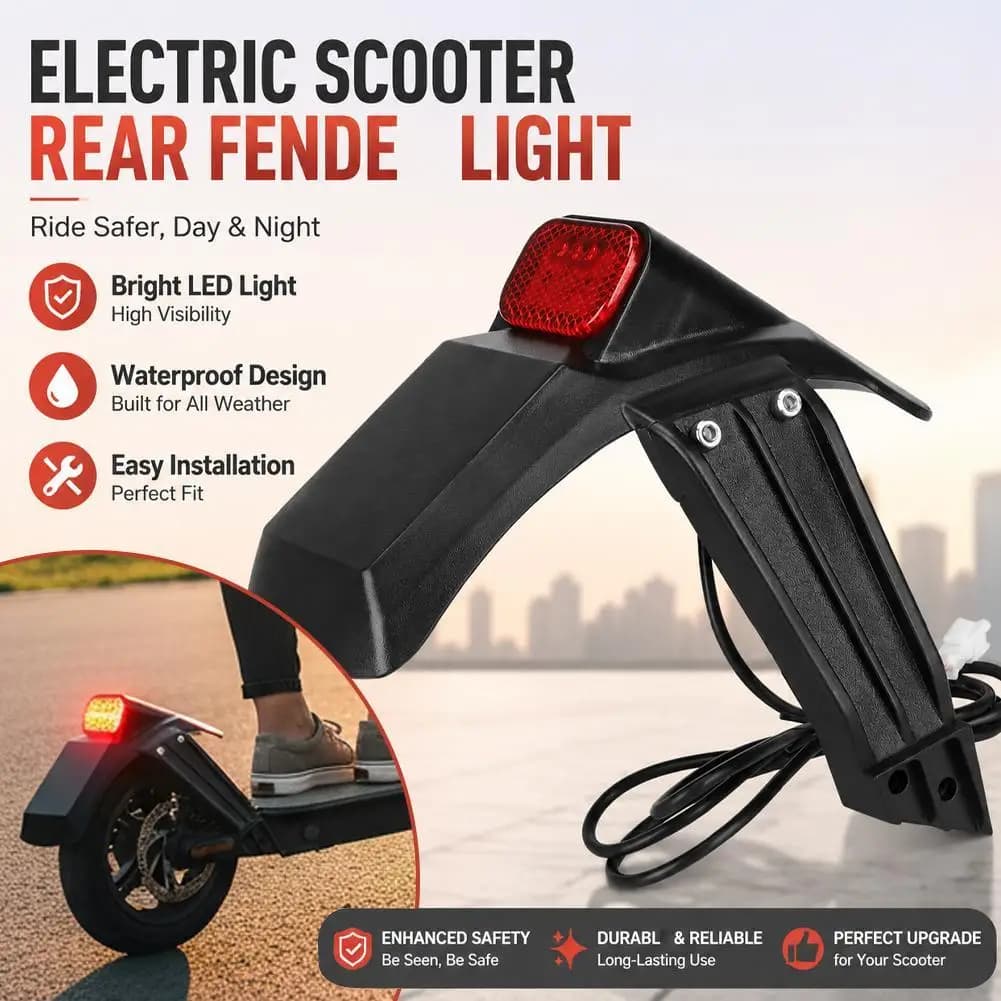 For Kukirin G2 Pro DB Rear Mudguard Replacement Part Tail Lights Electric Scooter Rear Lamp Scooter Accessory